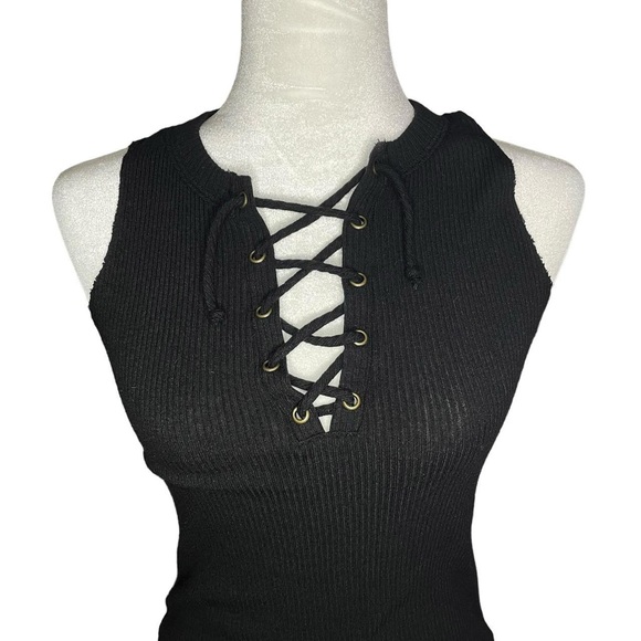 Project Social T Ribbed Lace Up Front Tanktop - Picture 2 of 5